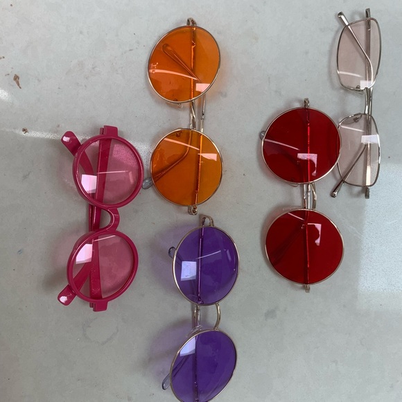LOT OF 5 NWOT TRENDY COLORFUL ROUNDED SQUARE METAL WIRE GLASSES/SUNGLASSES BN - Picture 5 of 5